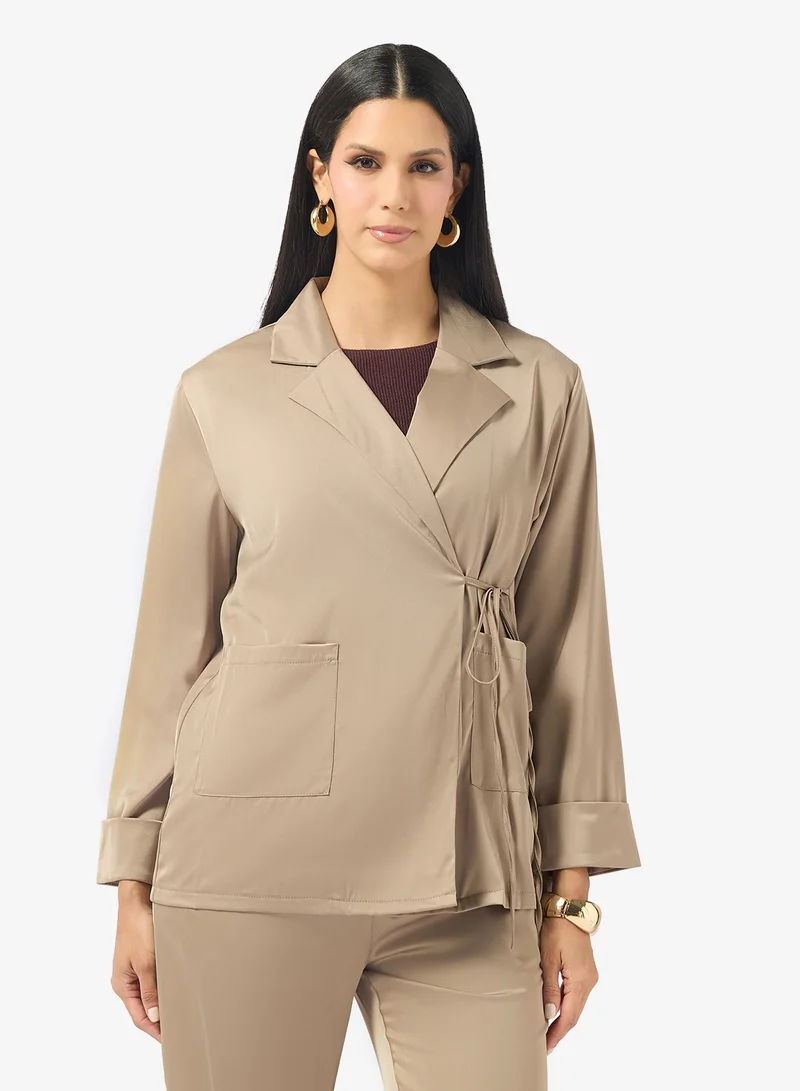 Khizana  Longline Top With Side Tie Up & Pant Set for Women | Best Price UAE